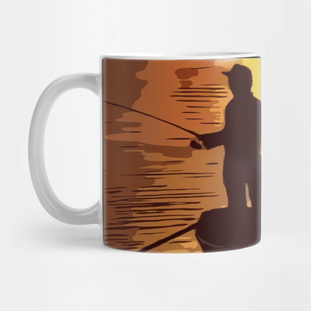 Father Son Fishing Sunset by F&L Design Co.